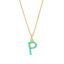 turquoise letter necklace p