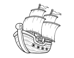 If you rub a lot of crayon wax on the bottom and sides of the hull, the ship could float in water. Sailing Ship Coloring Page Coloringcrew Com