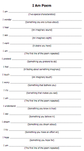 Blog And Provided You With Feedback B I Am Poem Template B I Am Poem Template Poem Template Teaching Poetry