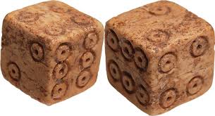 OLD ROMAN Rare leg game dice with numbers, bread and games, Roman I | MA-Shops