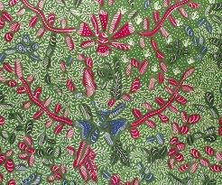 Jenis motif batik sederhana & motif batik modern indonesia. Batik Mawar Prentil Hijau