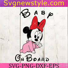 Download Baby On Board Minnie Svg Png Dxf Cricut Cut File Silhouette Cutting File Svg New Style