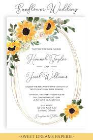 Rustic Sunflower Wedding Invitation Template Country Barn Etsy Sunflower Wedding Invitations Sunflower Wedding Invitation Template Sunflower Wedding