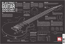 electric guitar anatomy and mechanics wall chart charlie