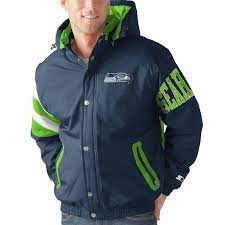 Seattle Seahawks Starter Knockout Jacket Navy Jackets Team Sports Apparel Green Leather Jackets