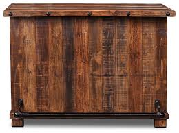 This style of furniture was first popularized towards the end of the 19 th century, as it was based off the furniture of spanish missionaries who were operating in colonial california. Westgate Solid Wood Rustic Bar With Wine Cabinet And Iron Foot Rest Rustic Wine And Bar Cabinets By Crafters And Weavers Houzz