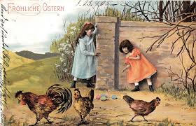 ___ lernt die neuen wörter! Bg20037 Children With Egg And Chicken Ostern Easter Germany Hippostcard