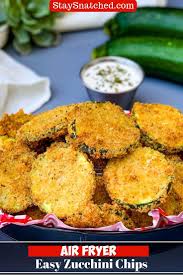 Easy Air Fryer Zucchini Chips Is The Best Quick Recipe To Make Fried Zucchini With Or Without Breadcrumbs For Zucchini Chips Recipes Air Fryer Dinner Recipes