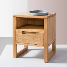Bruno 1 Drawer Bedside Table Solid Oak 42x35x49cm Wooden Bedside Table Cool Bedside Tables Furniture