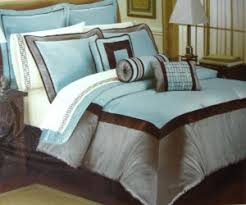 Free shipping every day at jcpenney®. Kohl S Bijoux Queen Comforter Set Hotel By Park Avenue 4 Pc Faux Silk Blue Brown Taupe