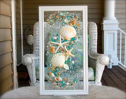 Sea Glass Art For Beach Decor Seashell Wall Art For Nautical Bathroom Beach Home Decor W Beach Bathroom Decor Tropical Bathroom Decor Bathroom Wall Decor Art