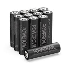 Powerowl Solar Rechargeable Aa Batteries 2800mah Double A Batteries 12 Count High Capacity Ni Mh Batteries Pack For Solar Garden Lights Battery String Lights Recharge Universal