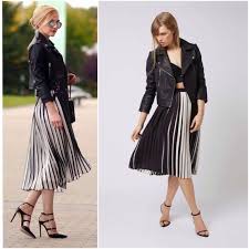 Black And White Striped Pleated Skirt Bershka Black White Striped Pleated Midi Skirt Midi Skirt Pleated Midi Skirt Striped Midi Skirt