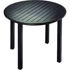 Dune round coffee table with charcoal painted glass. Hampton Bay 36 Inch Round Patio Dining Table With Slat Top The Home Depot Canada
