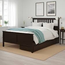 Find a variety of colours, materials and styles, including king platform beds. Hemnes Bed Frame With 2 Storage Boxes Black Brown Luroy Ikea Canada Ikea