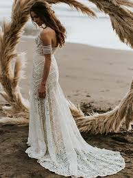 Das hochzeitskleid für den strand sollte aus luftigen stoffen geschneidert sein und nicht zu eng anliegen. Mermaid Herzausschnitt Elfenbein Spitze Strand Boho Brautkleid Brautkleider 249 99 Simple Dress Com