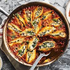 Vegetarian Skillet Stuffed Shells Tasty Vegetarian Recipes Vegetarian Skillet Vegetarian Vegan Recipes