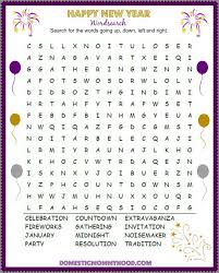 Happy New Year Word Search Free Printable Domestic Mommyhood New Year Words New Year S Eve Activities New Year S Eve 2019