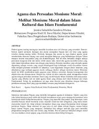 Pengertian multikultural adalah masyarakat yang terdiri dari dua atau lebih kelompok masyarakat yang secara kultural dan ekonomi mengalami fragmentasi dan memiliki. Pdf Agama Dan Persoalan Monisme Moral Melihat Monisme Moral Dalam Islam Kultural Dan Islam Fundamental Jessica S Cavalera Academia Edu
