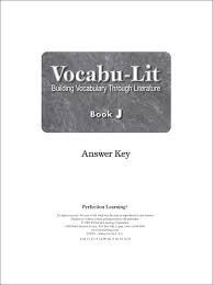 Using everyday common words are the most convenient way to learn english. Vocabu Lit J Test Answer Key Perfection Learning 9780789157232
