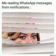 Me Reading Whatsapp Messages From Notifications Meme Memezila Com