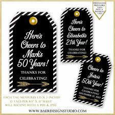Thank You Gifts For 50th Birthday Party Personalized Thank You Tags Here S Cheers To 60 Years Etsy 50th Birthday Party Favors Birthday Tags 50th Birthday Party