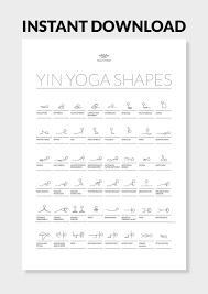 48 Yin Yoga Postures Printable Pdf Yin Yoga Poster With Etsy In 2021 Yin Yoga Poses Yin Yoga Yoga Stick Figures