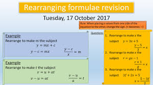 Revision Lessons Changing Units And Rearranging Formula Gcse Maths Revision Studying Math Teaching Resources