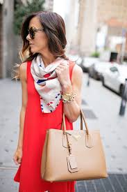 Different Ways To Wear A Scarf In The Summer How To Style A Silk Scarf Alyson Haley Ways To Wear A Scarf Scarf Styles How To Wear Scarves