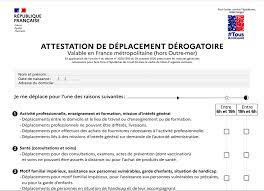 Equipages et personnels exploitant des. Covid 19 Voici L Attestation De Deplacement Qui S Applique Desormais A Toute La France