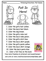 This Free Printable Is A Great Fall Activity For Following Directions View This And Mo Fall Worksheets Kindergarten Worksheets Following Directions Activities