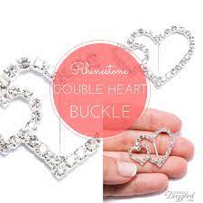 Diamante Double Heart Buckle 107 Love Wedding Themes Rhinestone Buckle