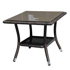 Solid seabrook teak & rattan coffee table unique conversation pc! Patiorama Outdoor Aluminum Frame Square Glass Top Wicker Coffee Table Espresso Brown Buy Online In Dominica At Dominica Desertcart Com Productid 47814697