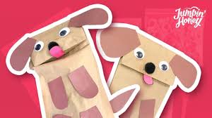 Glue or tape the folded base of the eyes onto the paper bag. How To Make A Puppet Diy Paper Bag Dog Youtube