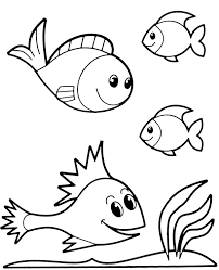 Which fish do you choose to paint? Easy Coloring Page For Preschoolers With Fish