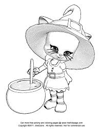 Halloween black cats coloring pages for toddlers, preschool and elementary school children. Halloween Cat Witch Free Coloring Pages For Kids Printable Coloring Home