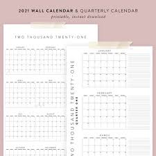 You may download and print multiple copies of these printable calendars, please ensure that the copyright text at the bottom remains intact. Printable 2021 Calendar Bundle Yearly Quarterly Calendars Etsy