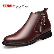 A pair of black leather chelsea boots can add a sense of refinement to classic outfits like a roll neck or mock neck sweater, black jeans or chinos, and an overcoat. Genuine Leather Chelsea Boots Men Winter Shoes Plush Warm Shoes Fashion Zipper Booties Mens Ankle Boots Black Booties A440 Chelsea Boots Aliexpress