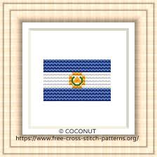 Counted cross stitch flag free patterns. National Flag Of El Salvador Cross Stitch Chart Free Cross Stitch Pattern