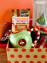25 ideas for filling a christmas gift basket on a budget view slideshow. Coffee And Donuts Christmas Gift Basket Sprinkle Some Fun