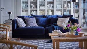 145l x 76l x 88h cm pieds bois massif tissu bleu. Je Veux Un Salon Bleu M6 Deco Fr