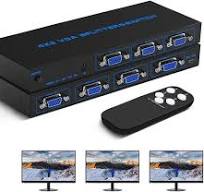 VGA Splitter 4 in 3 Out Duplication Screen Supports High Resolution up to  1920x1080 for Laptop PC to Monitor ( 4x3 VGA Switch Video Selector Switcher