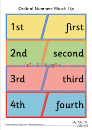 Ordinal numbers and words worksheets for preschool and kindergarten. Ordinal Numbers Match Up
