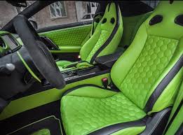 Nissan Gt R Custom Interior Lime Green And Black Hexagon Stitch Pattern Nissan Gt R Custom Car Interior Lime Green