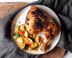 A tasty oven baked chicken recipe featuring bread crumbs, parmesan cheese, and parsley. Maple Baked Chicken Leg Quarters Hello Good Cooking