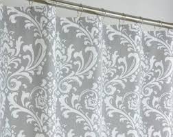 84 Long Gray Damask Shower Curtain Extra Long Grey Damask Curtains Gray Shower Curtains Damask