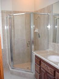 Glass Corner Shower In Kansas City Installed With Silver Frame By Precisionglasskc Com Framed Shower Glass Shower Doors Framed Shower Door