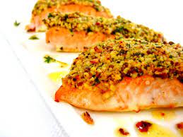 Add salmon to sauce, submerging it and covering it with the sauce. Roasted Salmon With A Lemon Herb Matzo Crust
