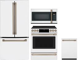 Jun 29, 2021 · read all the latest posts from remodelista. Cafe Cafreradwmw355 4 Piece Kitchen Appliances Package With French Door Refrigerator Electric Range Dishwasher And Over The Range Microwave In Matte White