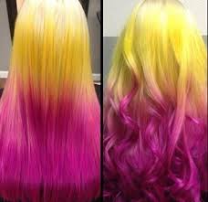 Sunset Yellow To Pink Hair Styles Pink Ombre Hair Yellow Hair